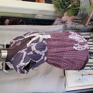 Vintage Free People Multi Pattern Boho Floral Top S